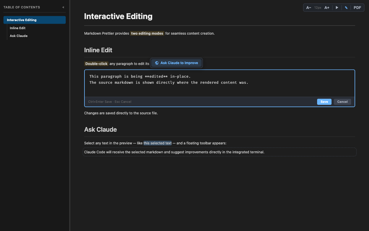Inline Editing & Ask Claude