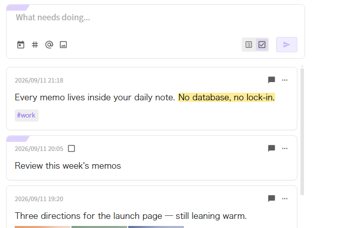 Editor in task mode