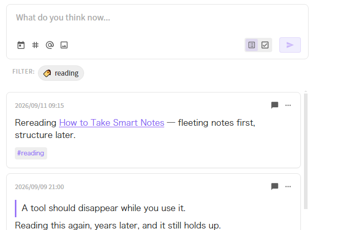 Feed filtered by a tag