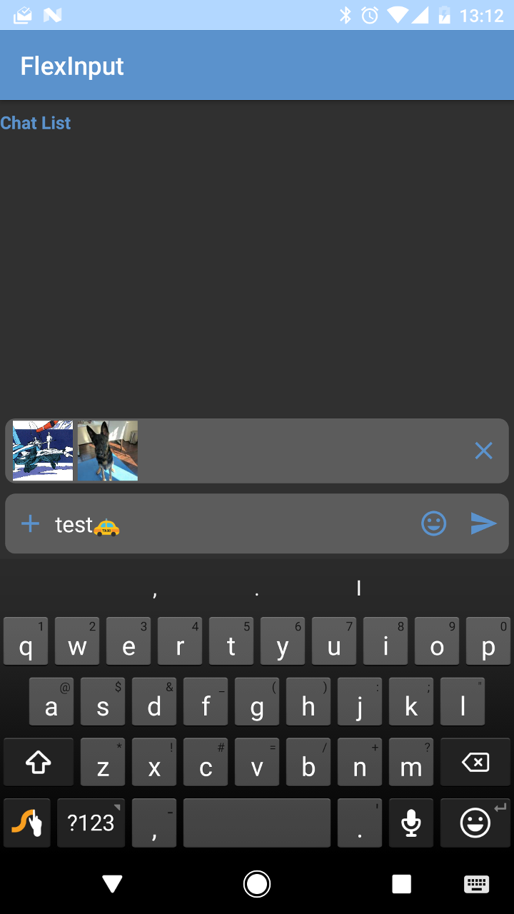 Keyboard Entry with attachment preview