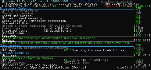 Status after disabling