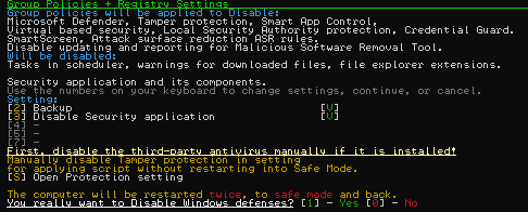 Policies + Registry Settings