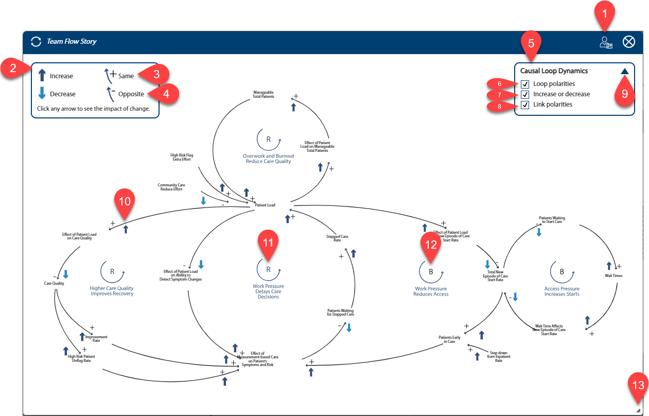 Image of an example feedback loop, Team Flow Story.