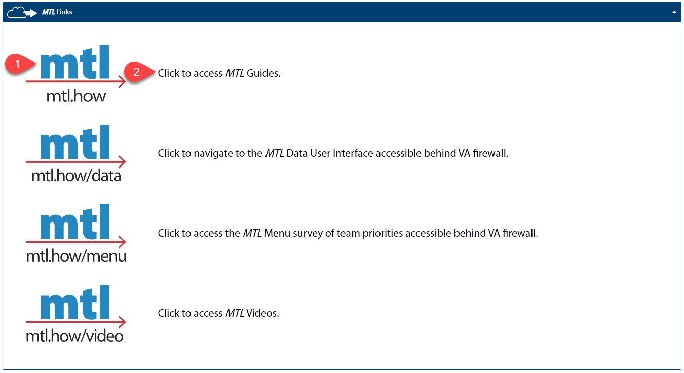 Image of the MTL Links page.