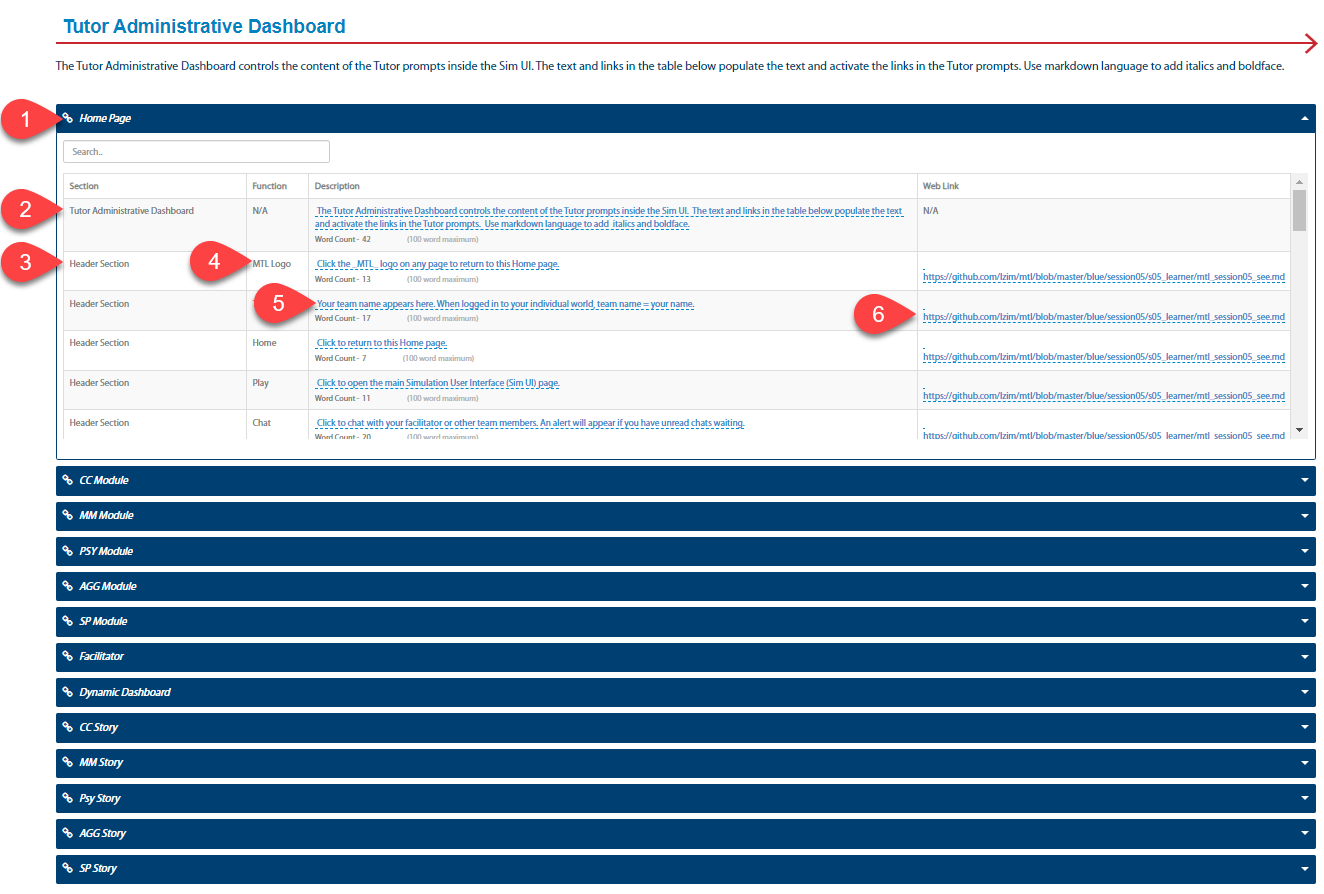 Image of tutor functionality within the Sim UI.