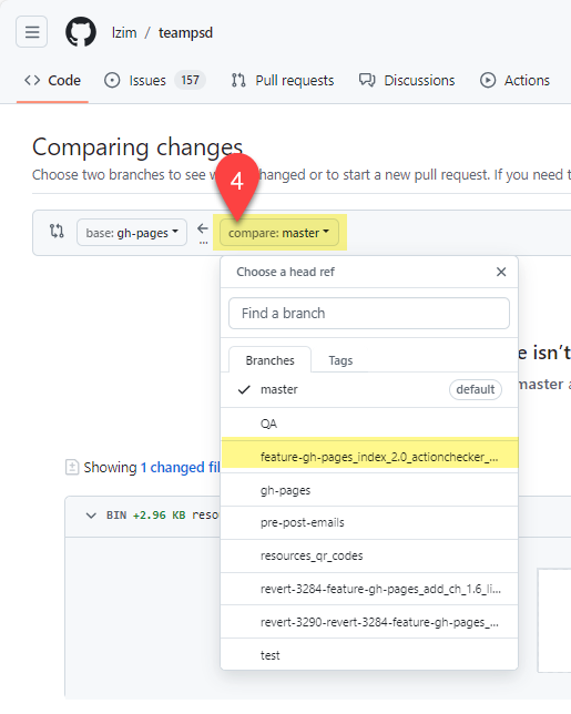 Image showing fourth step of a pull request.