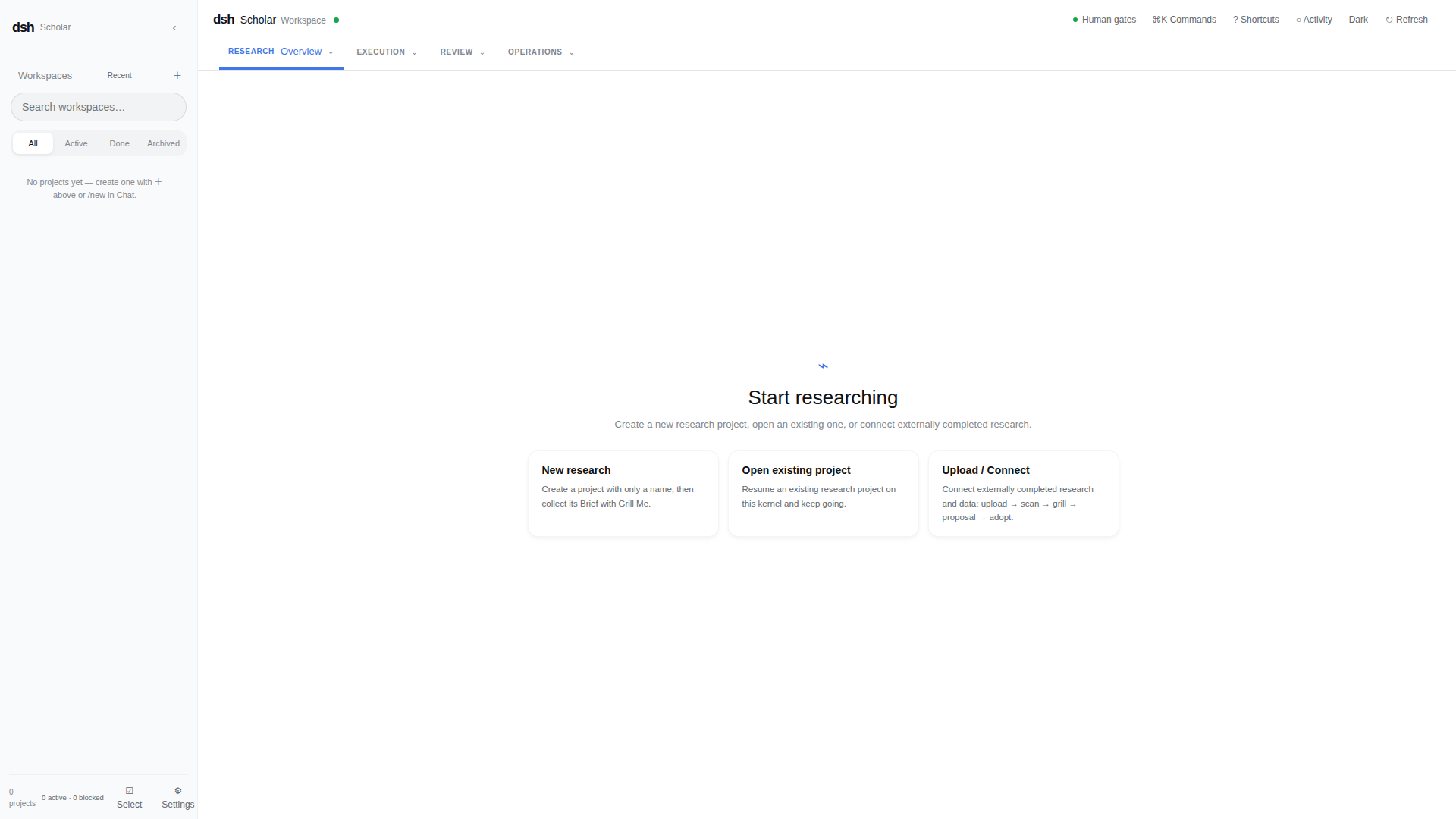 DSH Scholar standalone workspace in English