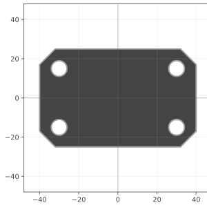 chamfered mounting plate