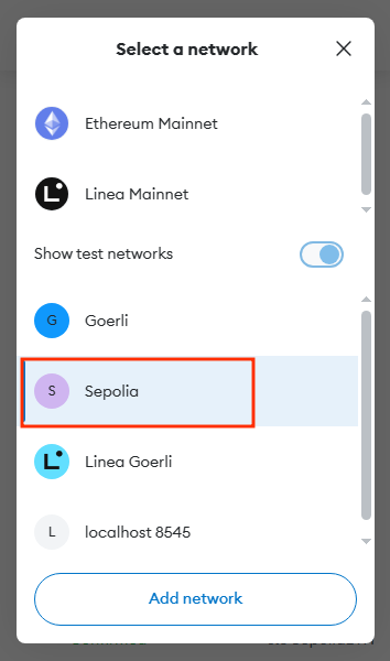 selecting_sepolia_network