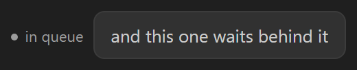 A sent message marked in queue