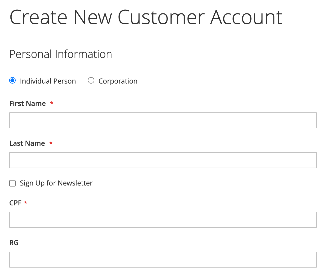 Customer Registration