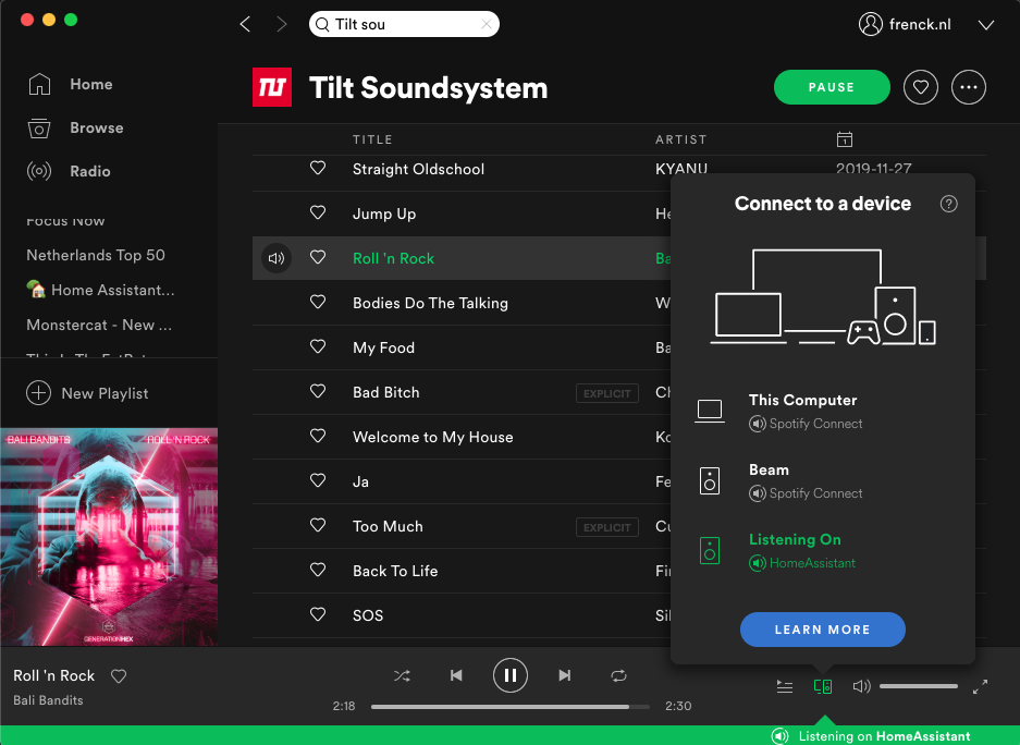 The Spotify Connect add-on