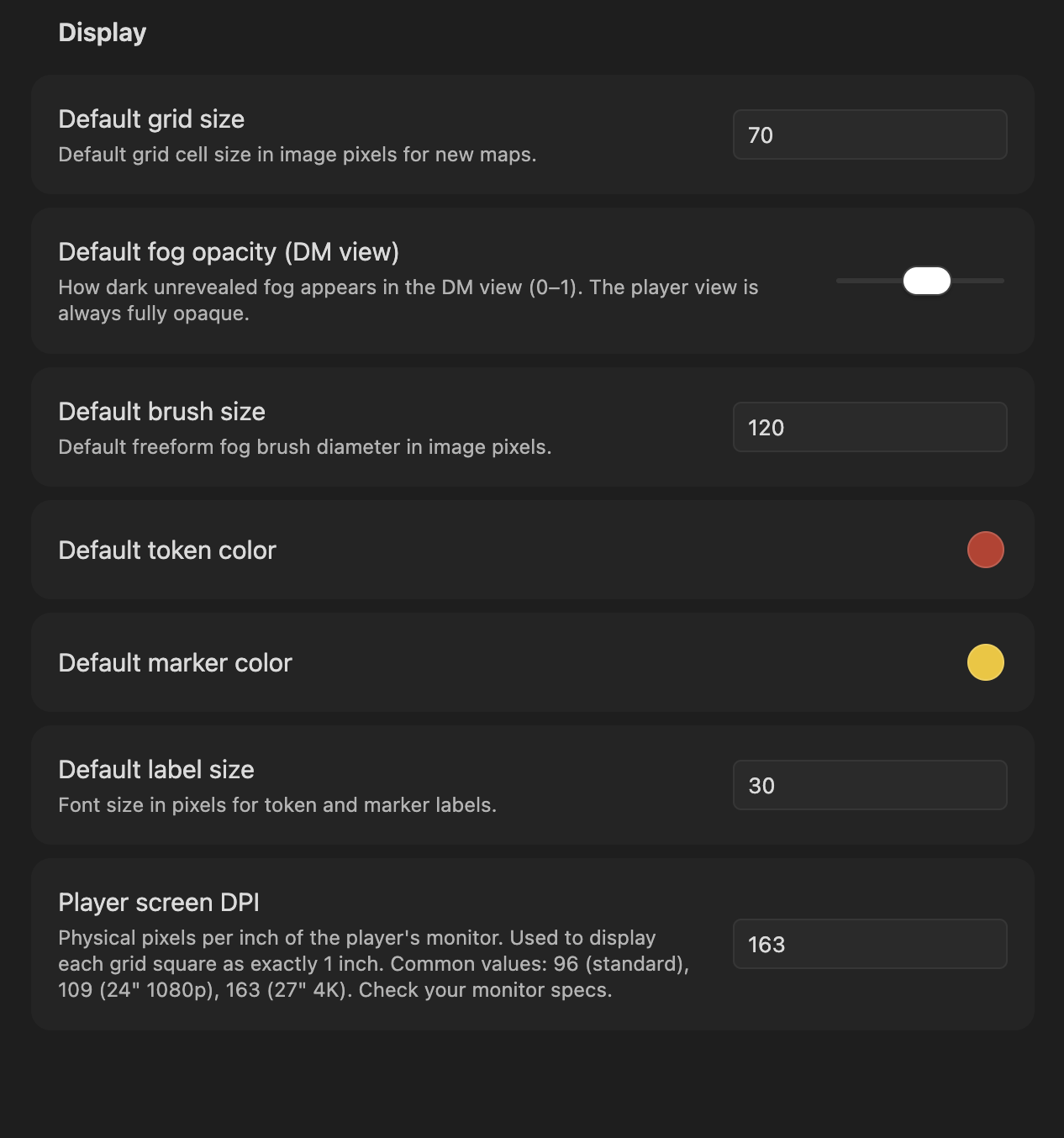 Plugin settings