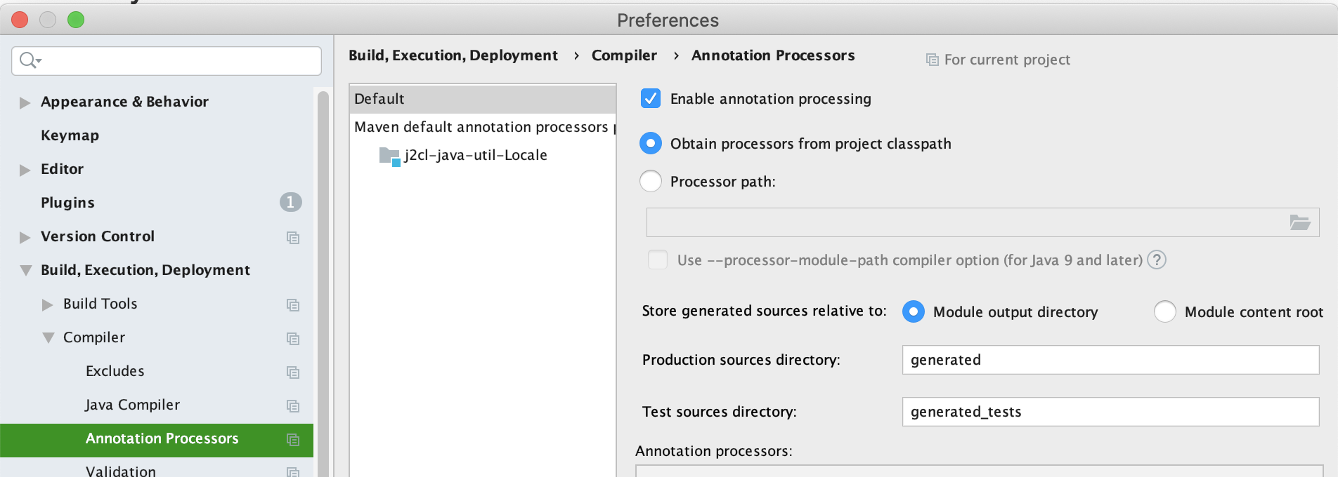 Intellij -> System Preferences -> Annotation Processors