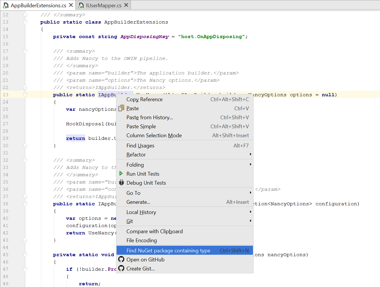 ind NuGet package containing type