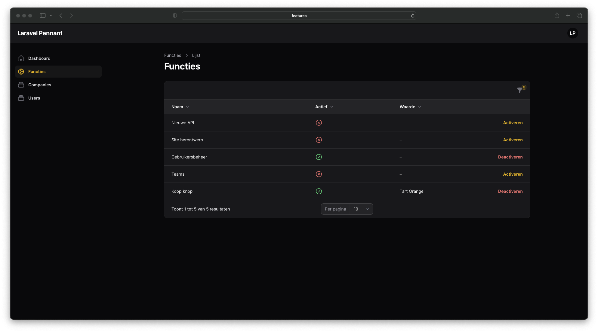 Overview of feature flags in dark mode