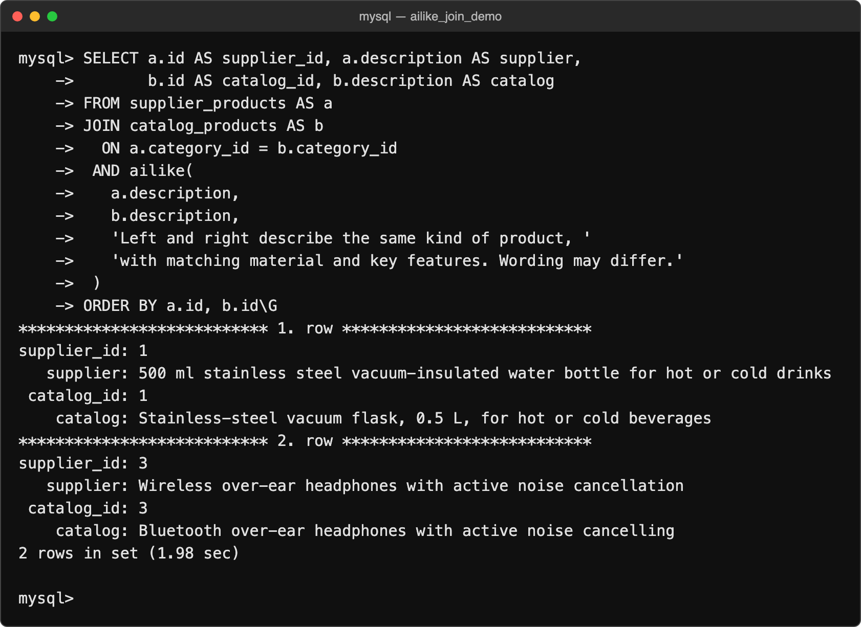 AILIKE joins the steel bottle with the vacuum flask and the two headphone descriptions.