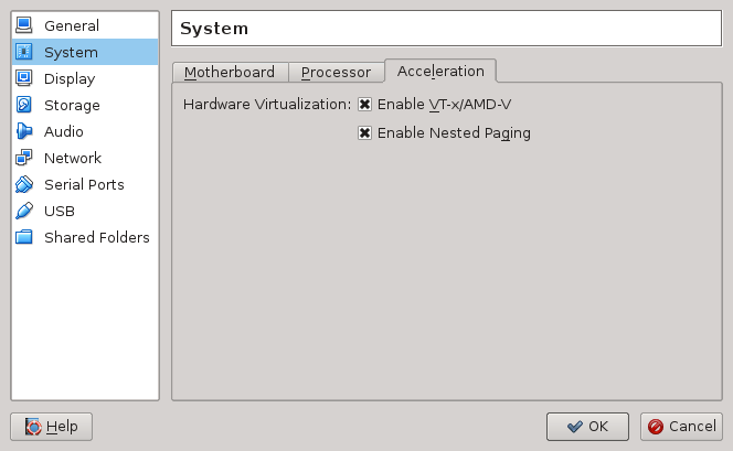 Systen settings