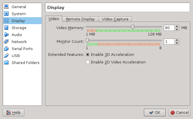 Display settings