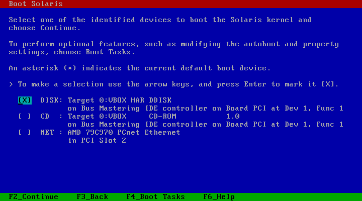 Select DISK boot device