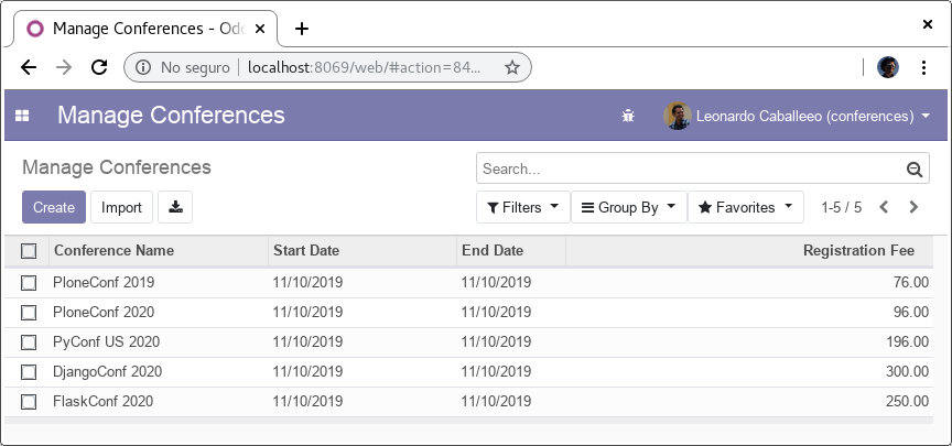 Access to 'Manage Conferences' Menu