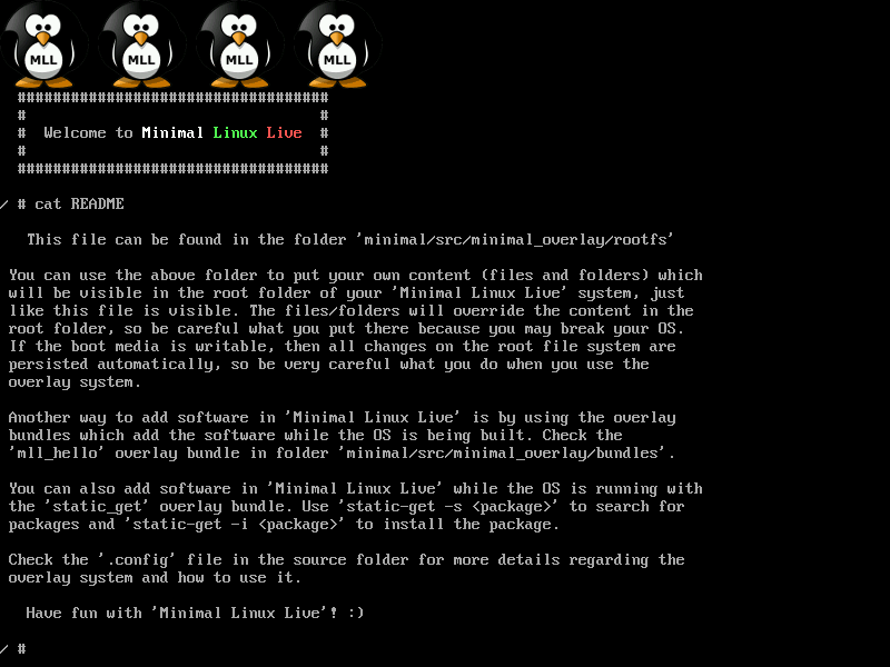 Minimal Linux Live Readme