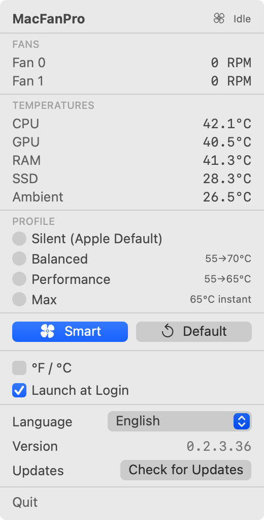 MacFanPro screenshot 1