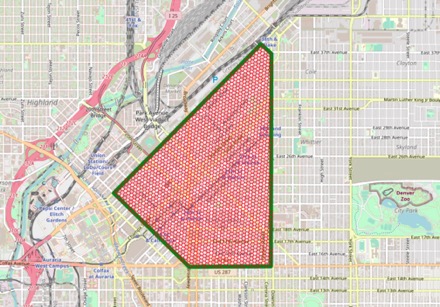 Map of Denver Downtown