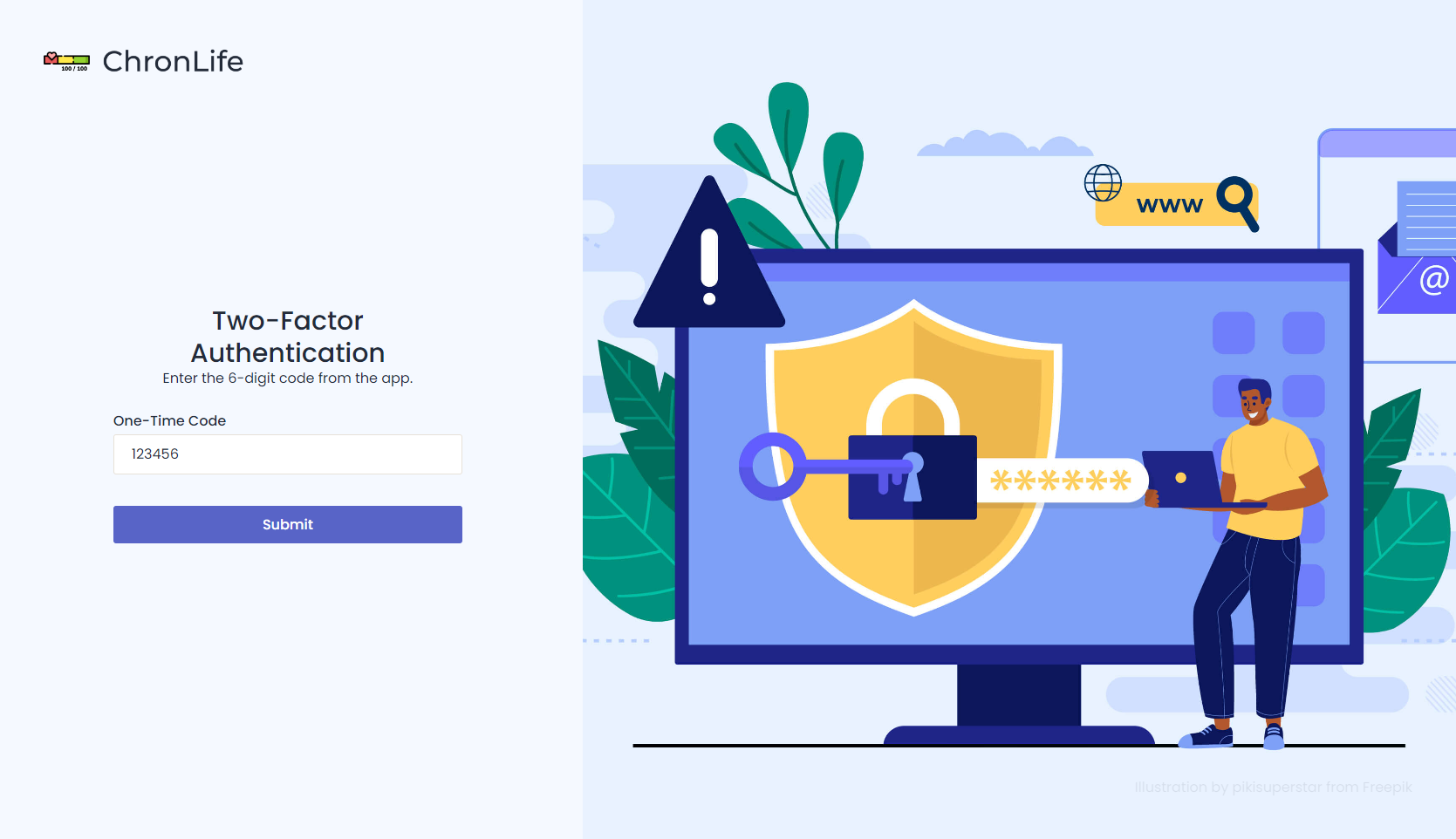 two factor authentication screen