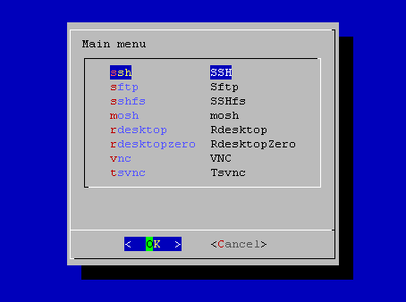 Main menu screenshot