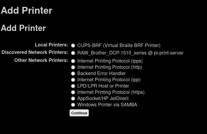 printer list should include newly configured printers