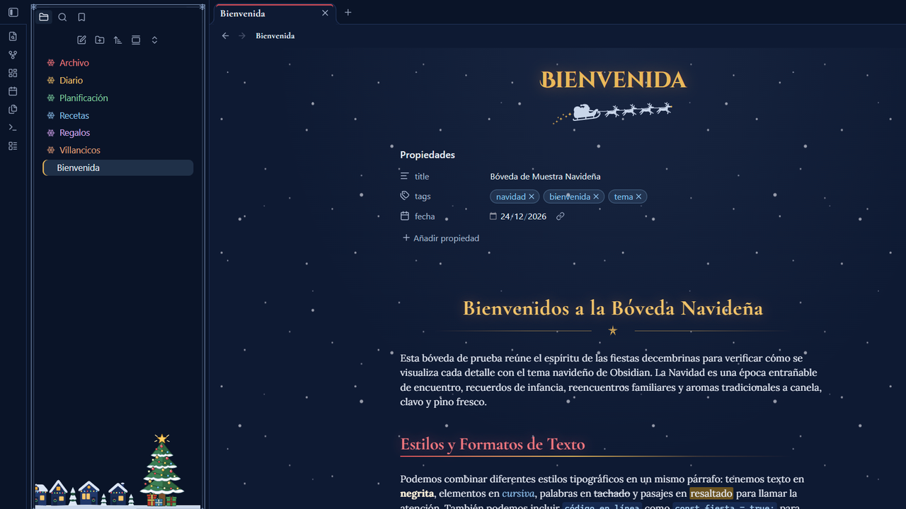 Snowy Eve — Christmas Eve (dark mode)