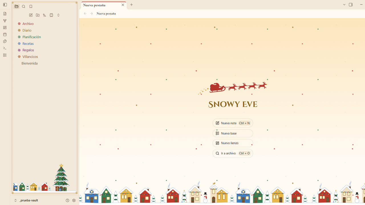 Snowy Eve — new tab, light mode