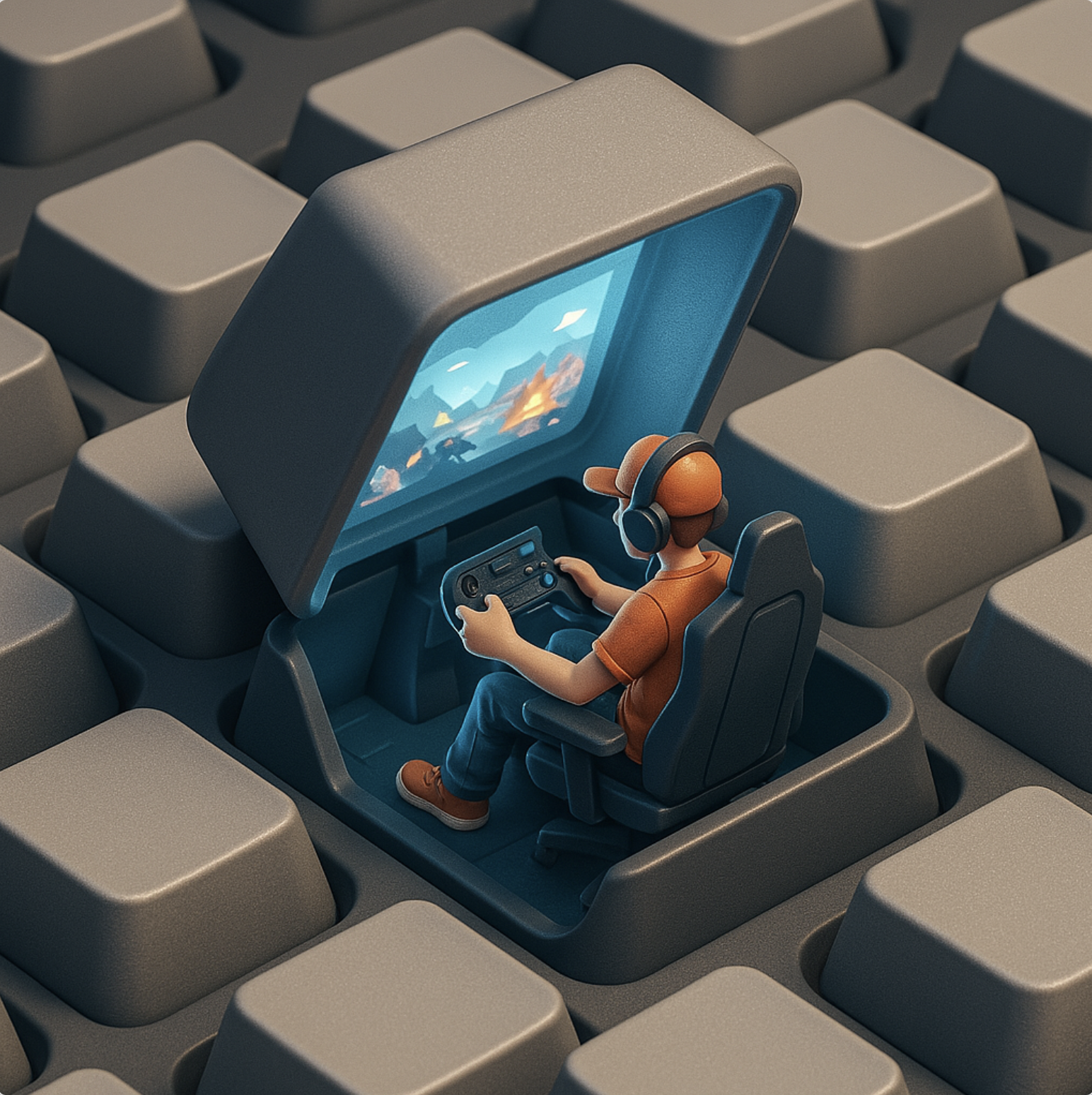 使用GPT创建一个微缩键盘图片,效果机器炸裂