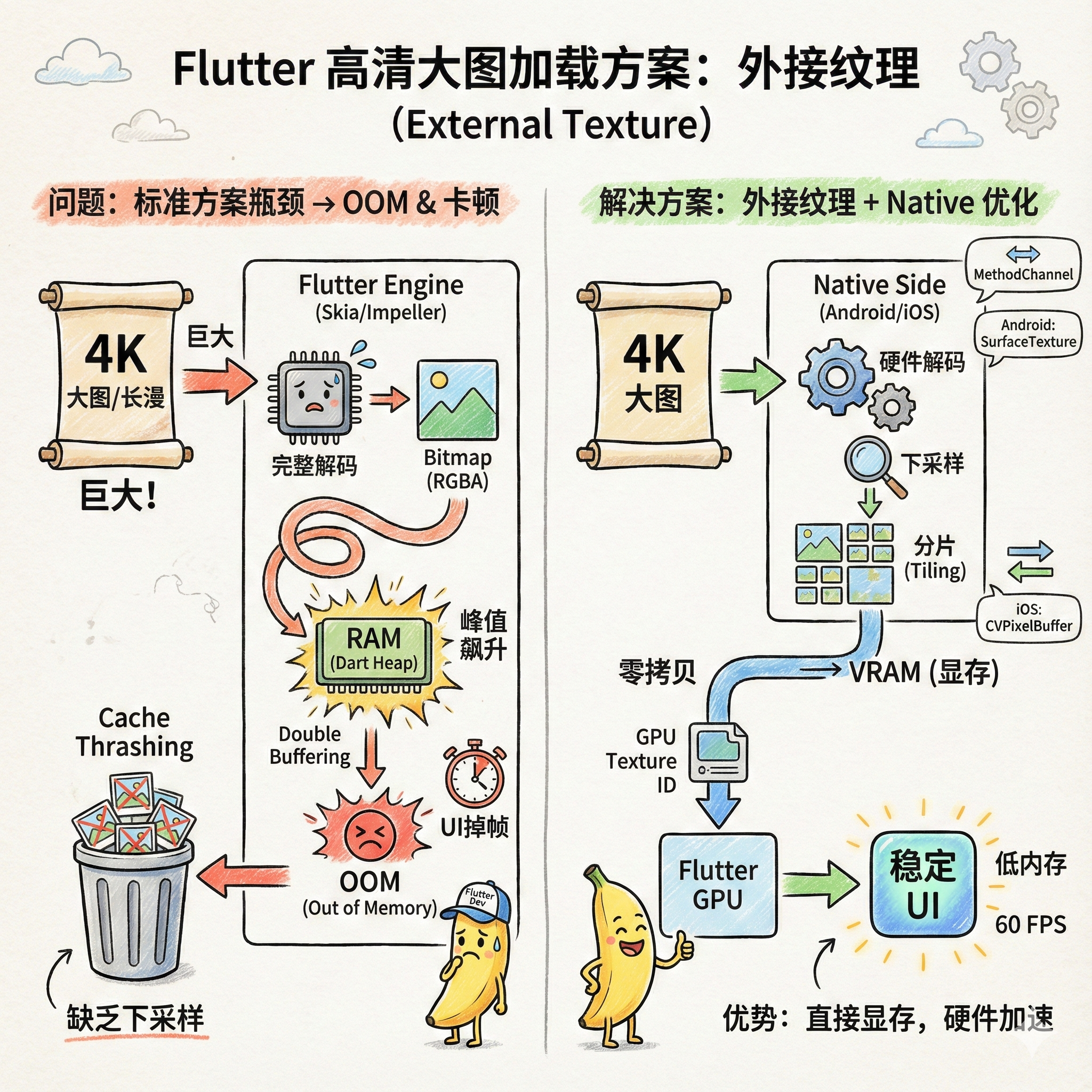 Flutter 渲染管线与外接纹理大图优化