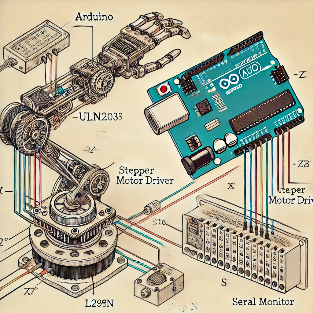 Motor Arm Arduino Project Code Example GitHub - macroflux/simple-stepper-motor-robot-arm-test-control: A ...