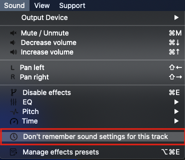 Forget sound settings image