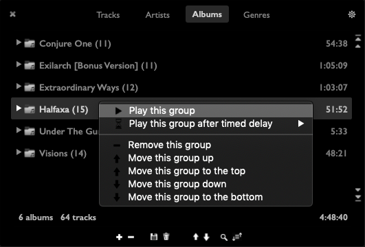Playing or repeating a single track group image