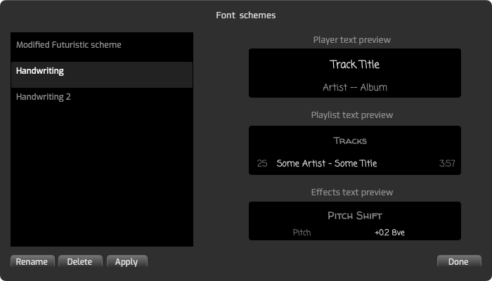 Font schemes manager screenshot