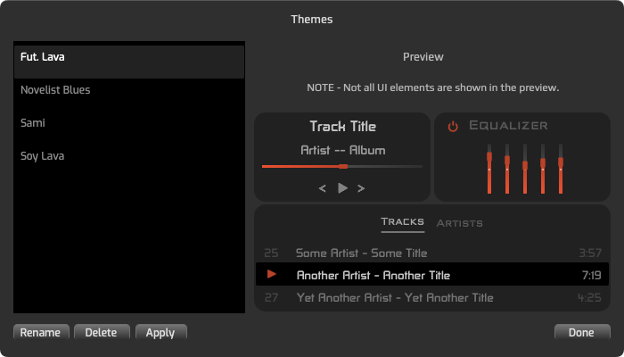 Themes manager screenshot