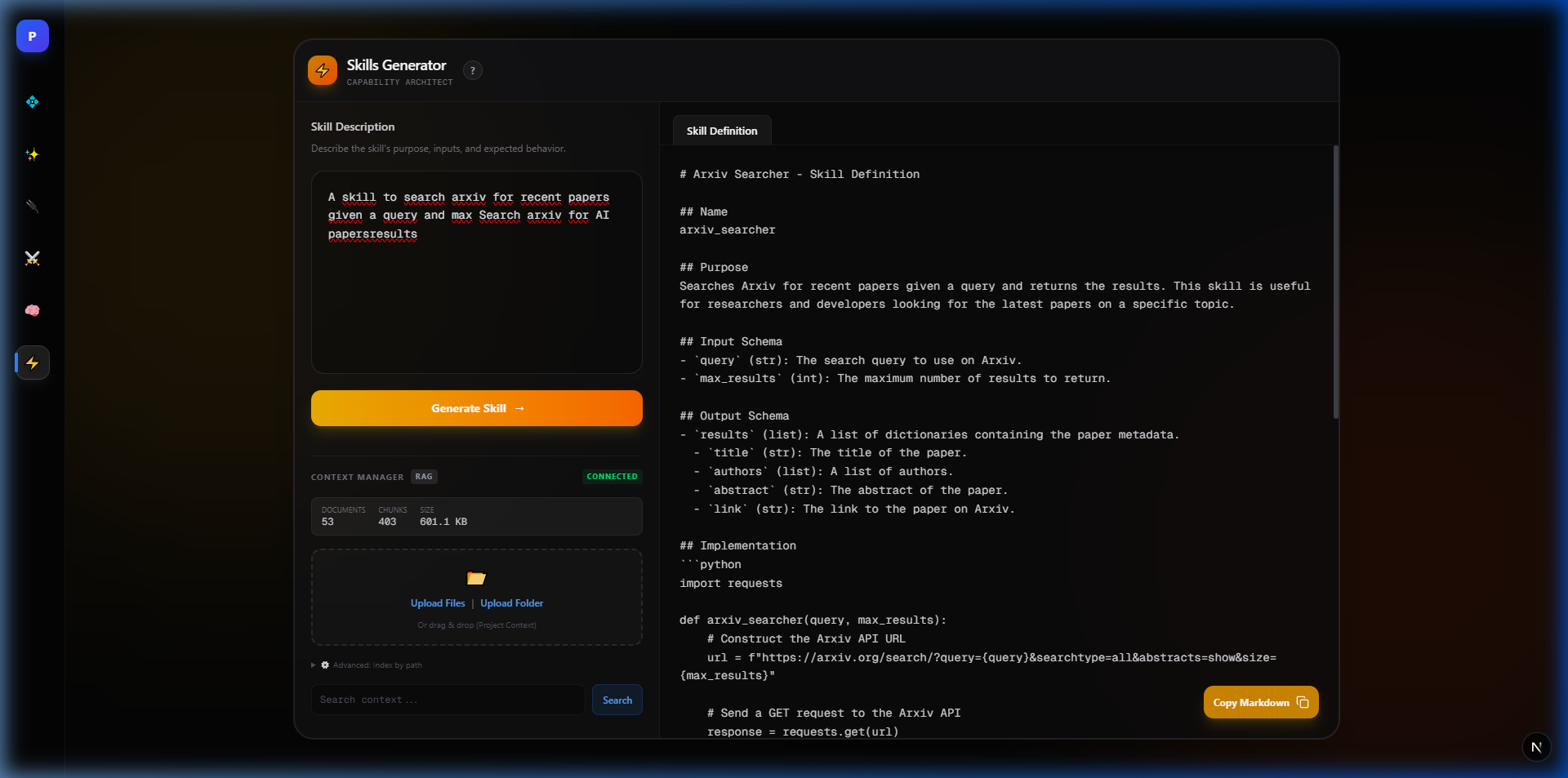 Skills Generator Interface