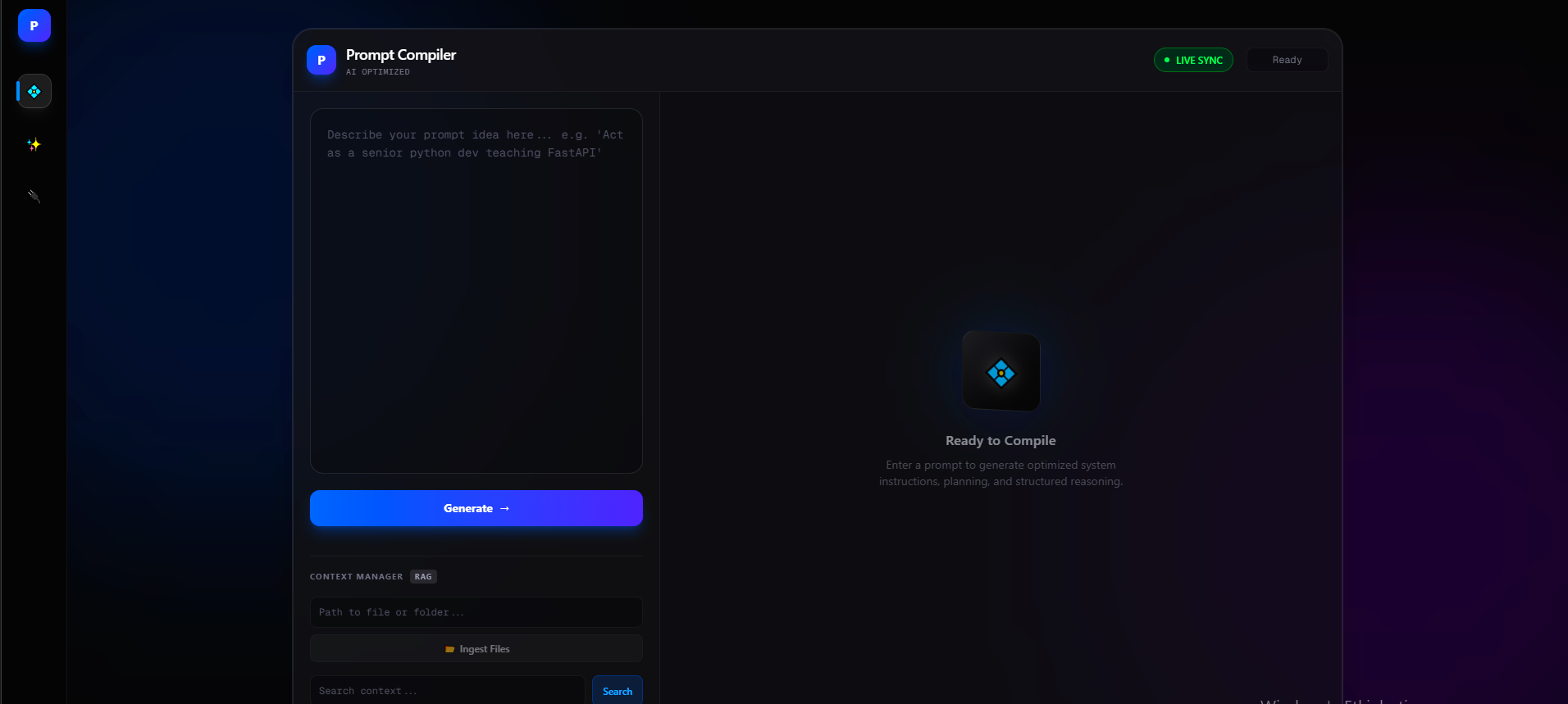 Prompt Compiler - Main View