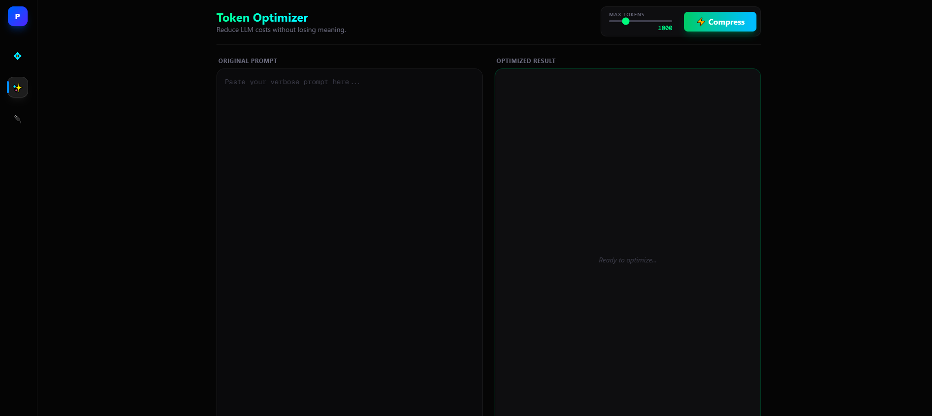 Token Optimizer Interface