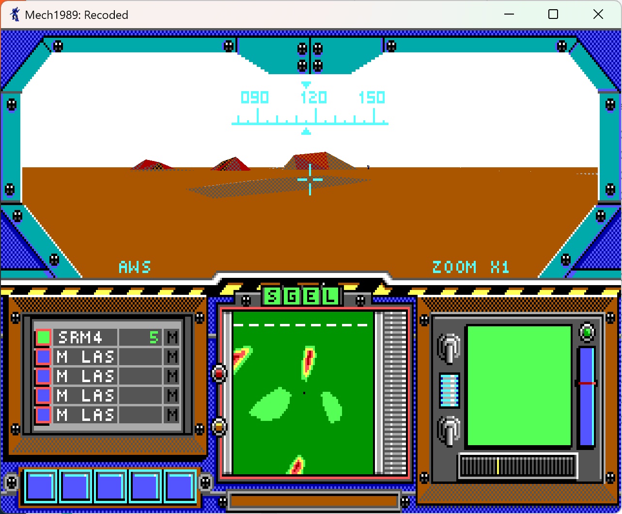 Cockpit, instruments and 3D terrain rendered by Mech1989: Recoded