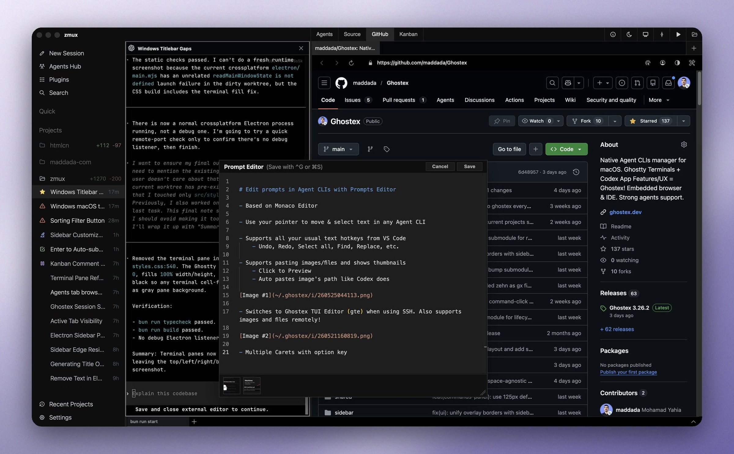 Rich prompt editor opened with Ctrl+G