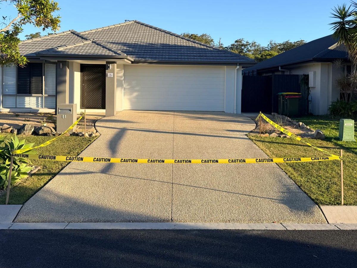 Driveway after pressure washing
