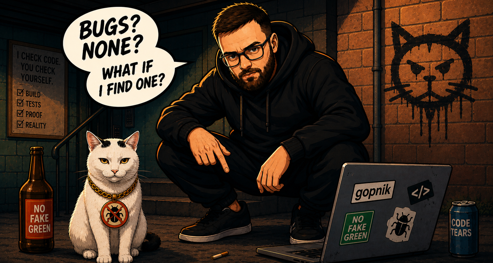 Gopnik challenges an agent's claim that the code has no bugs