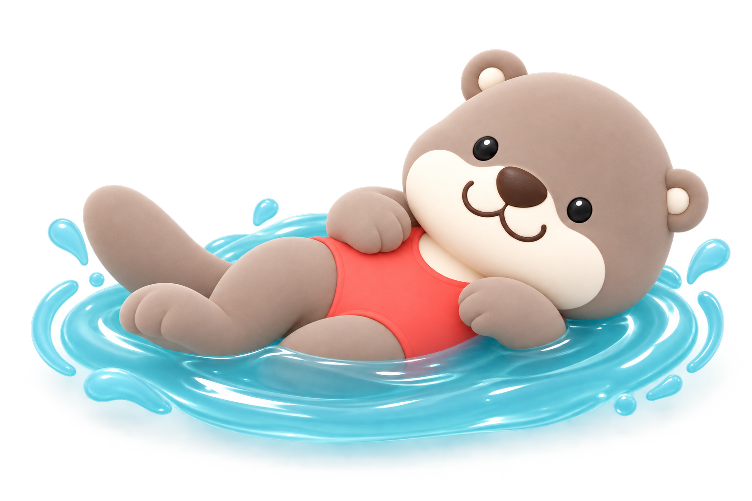 Swimming otter