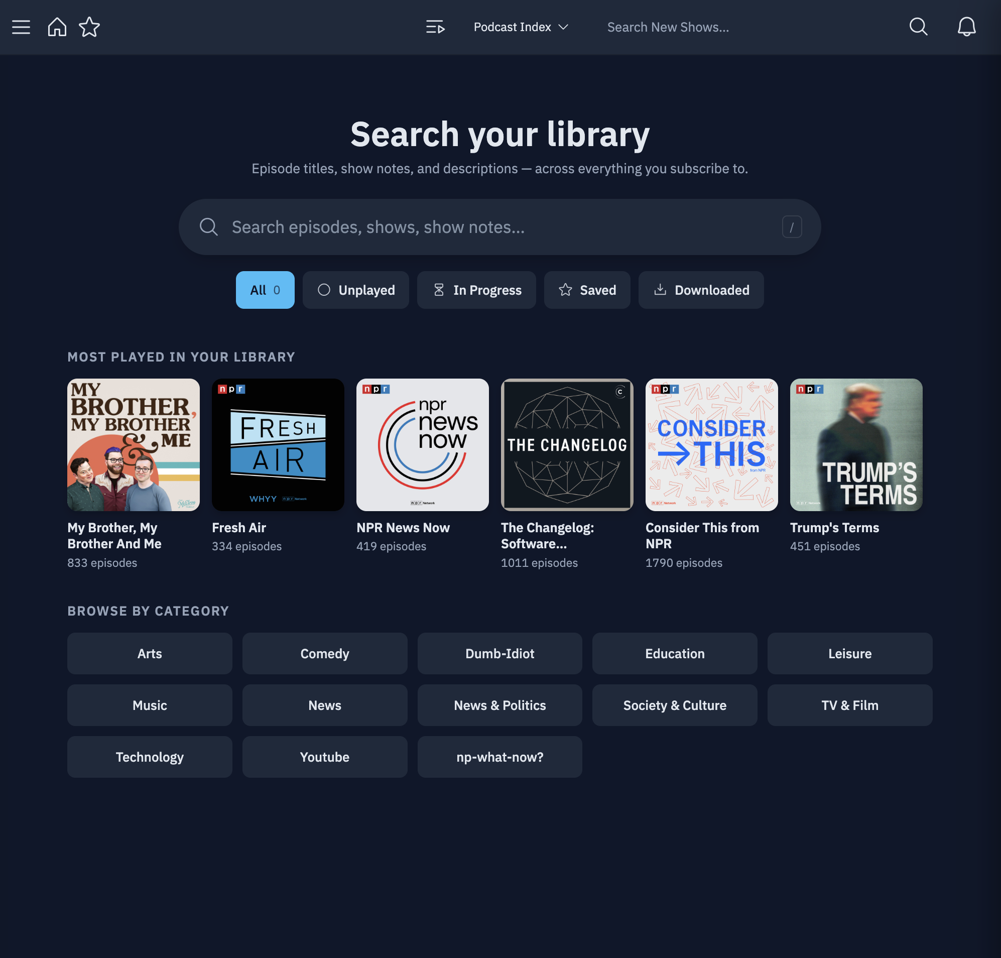 Search your library