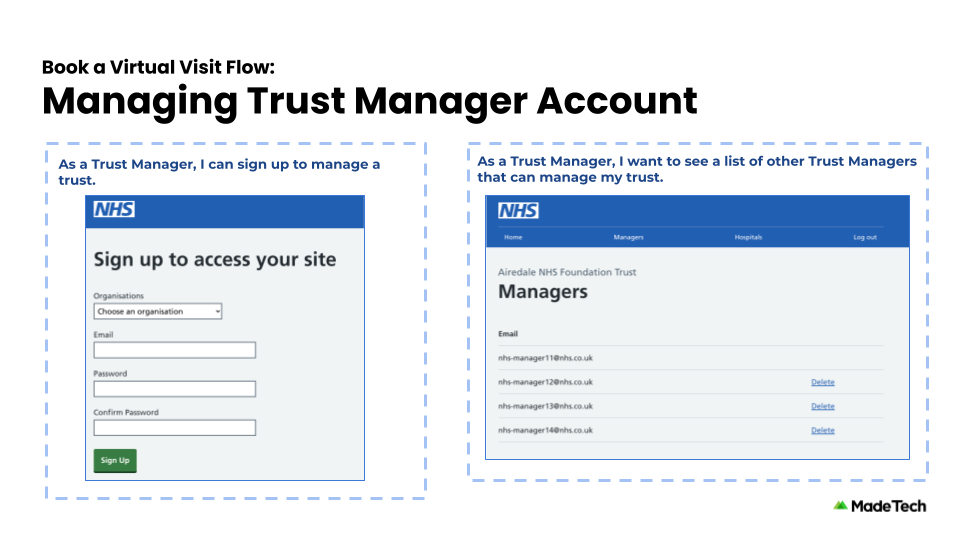 Trust Manager can sign up for an account to manage a trust